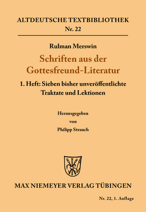 Schriften aus der Gottesfreund-Literatur -  Rulman Merswin