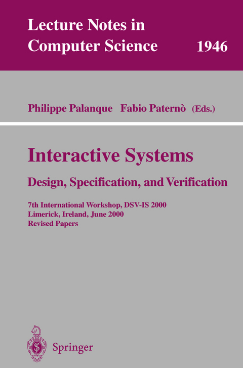 Interactive Systems. Design, Specification, and Verification - 