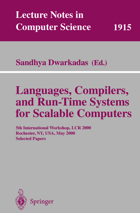Languages, Compilers, and Run-Time Systems for Scalable Computers - 
