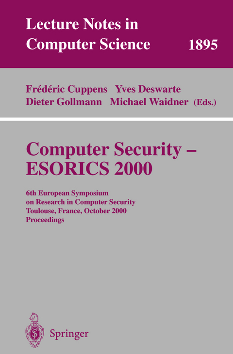Computer Security - ESORICS 2000 - 