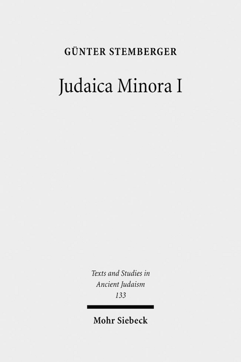 Judaica Minora - G&uuml;nter Stemberger
