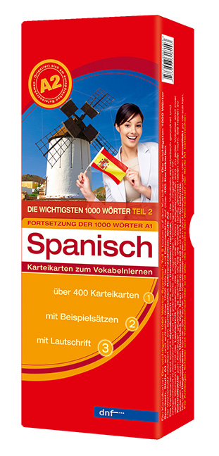 Karteikarten Die wichtigsten 1000 W&ouml;rter Spanisch Teil 2 (A2)