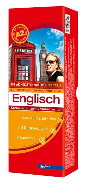 Karteikarten Die wichtigsten 1000 Wörter Englisch Teil 2 (A2)