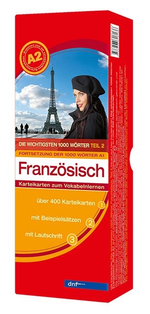 Karteikarten Die wichtigsten 1000 Wörter Französisch Teil 2 (A2)