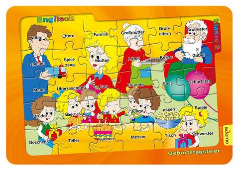 Lernpuzzle Englisch - Geburtstagsfest, Klasse 2