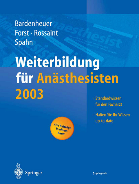 Weiterbildung f&uuml;r An&auml;sthesisten 2003 - 