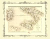 H Collins Map of Southern Italy 1852 - H. Collins