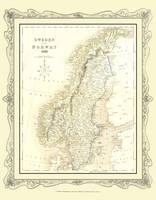 H Collins Map of Sweden 1852 - H. Collins