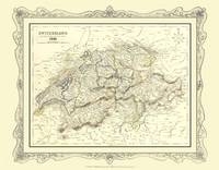 H Collins Map of Switzerland 1852 - H. Collins
