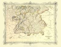 H Collins Map of Southern Germany 1852 - H. Collins