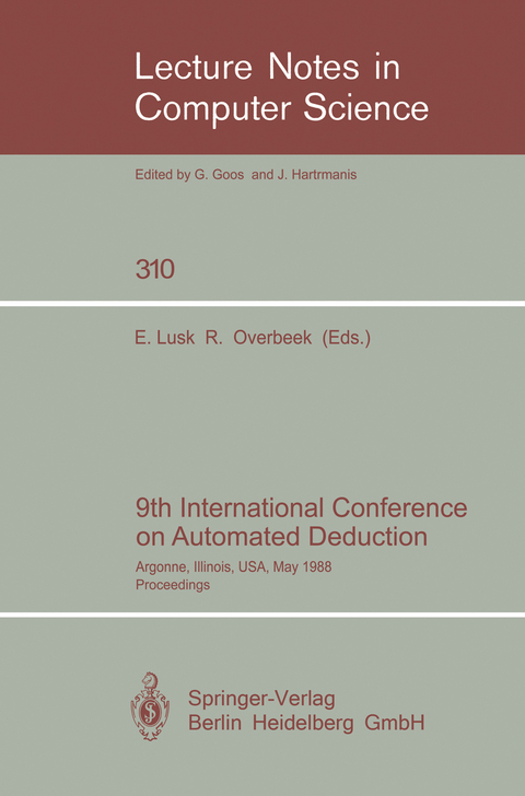 9th International Conference on Automated Deduction - 
