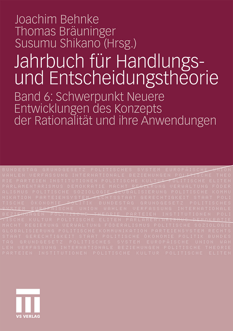 Jahrbuch f&uuml;r Handlungs- und Entscheidungstheorie - 
