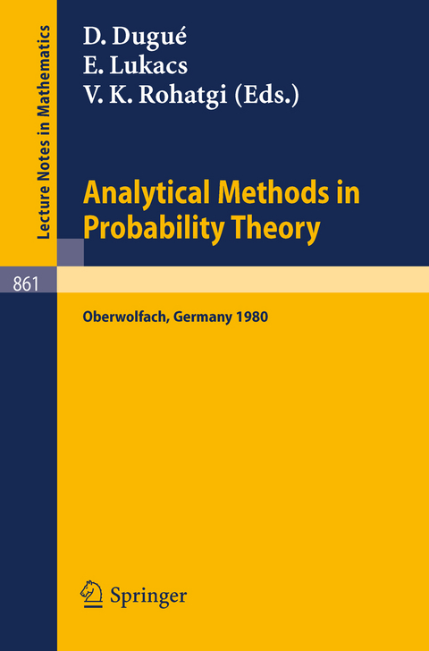 Analytical Methods in Probability Theory - 
