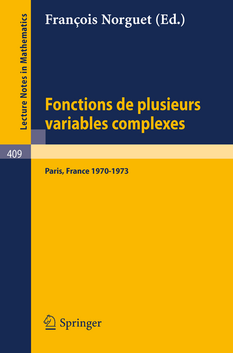Fonctions de Plusieurs Variables Complexes - 