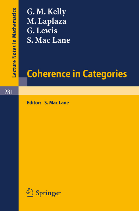 Coherence in Categories - 