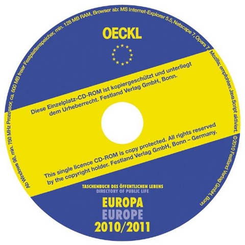 OECKL. Taschenbuch des &Ouml;ffentlichen Lebens. Europa/Europe 2010/2011 - CD-ROM - 