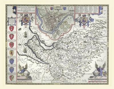 John Speed's Map of Cheshire 1611 - John Speed