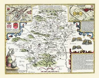 John Speed Map of Hertfordshire 1611