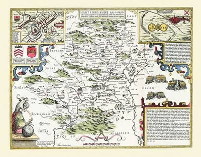 John Speed Map of Hertfordshire 1611 - John Speed