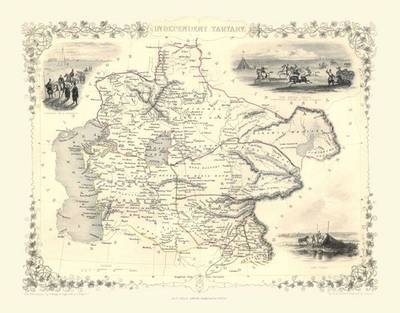 John Tallis Map of Independent Tartary 1851 - John Tallis