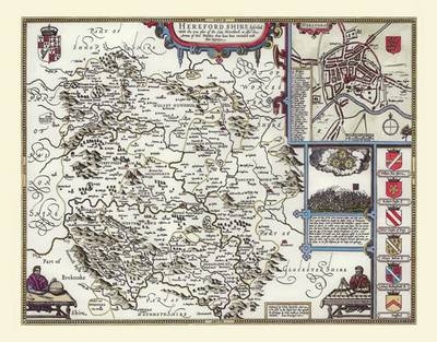 John Speed Map of Herefordshire 1611 - John Speed
