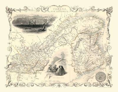 John Tallis Map of East Canada 1851 - John Tallis