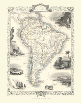 John Tallis Map of South America 1851 - John Tallis