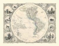 John Tallis Map of Western Hemisphere 1851