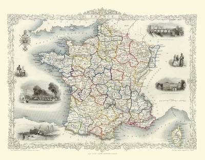 John Tallis Map of France 1851 - John Tallis