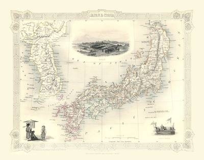 John Tallis Map of Japan and Korea 1851 - John Tallis