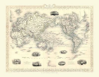 John Tallis Map of the World 1851 by John Tallis