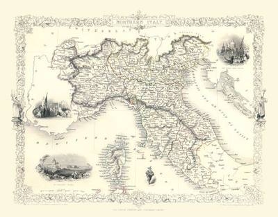 John Tallis Map of Northern Italy 1851 - John Tallis