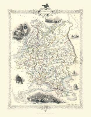 John Tallis Map of Russia in Euope 1851 - John Tallis