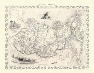 John Tallis Map of Russia in Asia 1851 by John Tallis