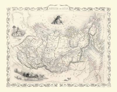 John Tallis Map of Russia in Asia 1851 by John Tallis - John Tallis