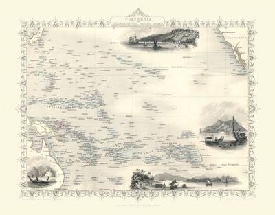 John Tallis Map of Polynesia 1851 - John Tallis