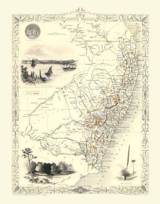 John Tallis Map of New South Wales Australia 1851 - John Tallis