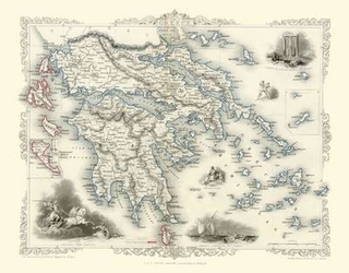 John Tallis Map of Greece 1851