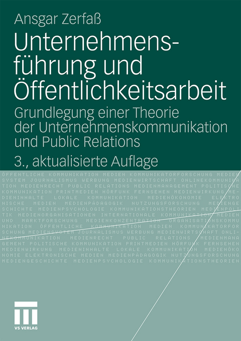 Unternehmensf&uuml;hrung und &Ouml;ffentlichkeitsarbeit - Ansgar Zerfa&szlig;