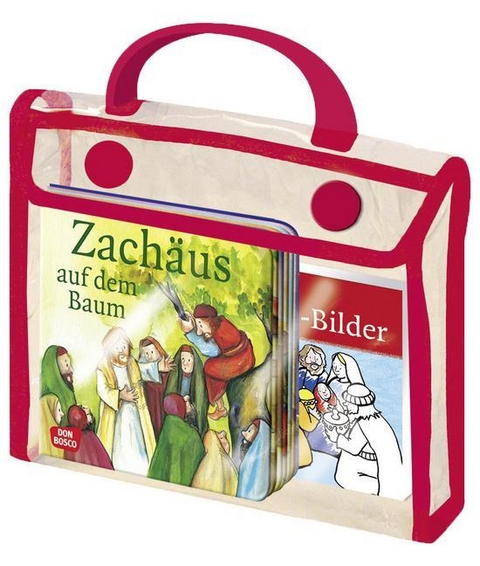 Sieben Kinderbibel-Geschichten "Gott ist immer f&uuml;r dich da": 7 Mini-B&uuml;cher, Malblock und Stifte - Susanne Brandt, Klaus-Uwe Nommensen