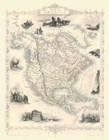 John Tallis Map of North America 1851
