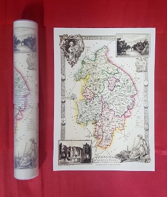 Warwickshire 1837 by Thomas Moule - Old Map Supplied Rolled in a Clear Two Part Screw Presentation Tube - Print Size - 45cm x 32cm - Thomas Moule