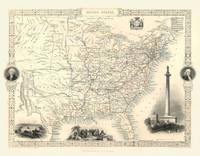 John Tallis Map of United States 1851 - John Tallis
