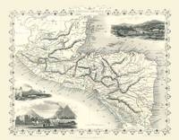 John Tallis Map of Central America 1851
