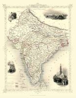 John Tallis Map of India 1851 - John Tallis