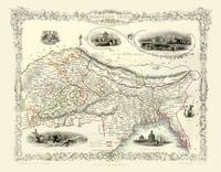 John Tallis Map of Northern India 1851