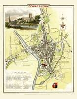 Cole and Roper Map of Worcester 1808 -  Cole and Roper