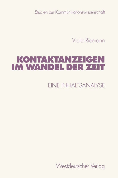 Kontaktanzeigen im Wandel der Zeit - Viola Riemann