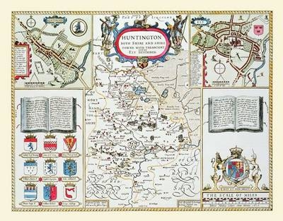 John Speeds Map of Huntinghamshire 1611 - John Speed