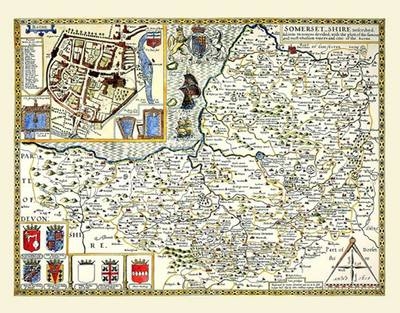John Speeds Map of Somersetshire 1611 - John Speed